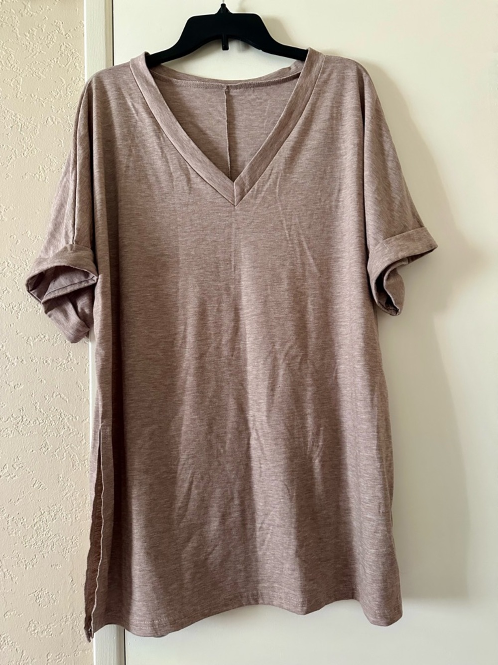 SHEIN Mauve V-Neck Short Sleeve Tunic Top Size XL